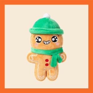 Hondenspeelgoed in de vorm van een koekmannetje in het kerstthema kerstcadeau hond kerstspeelgoed hond kerst hond kerstknuffel hond