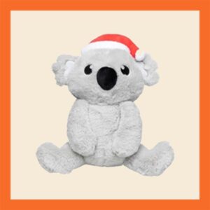 Kerstspeeltje voor hond in de vorm van een koala met een kerstmuts kerstcadeau hond kerstspeelgoed hond kerst hond kerstknuffel hond